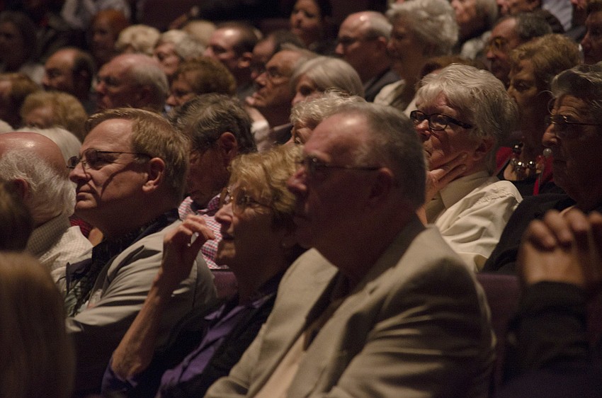 Cheney spoke to a packed auditorium.