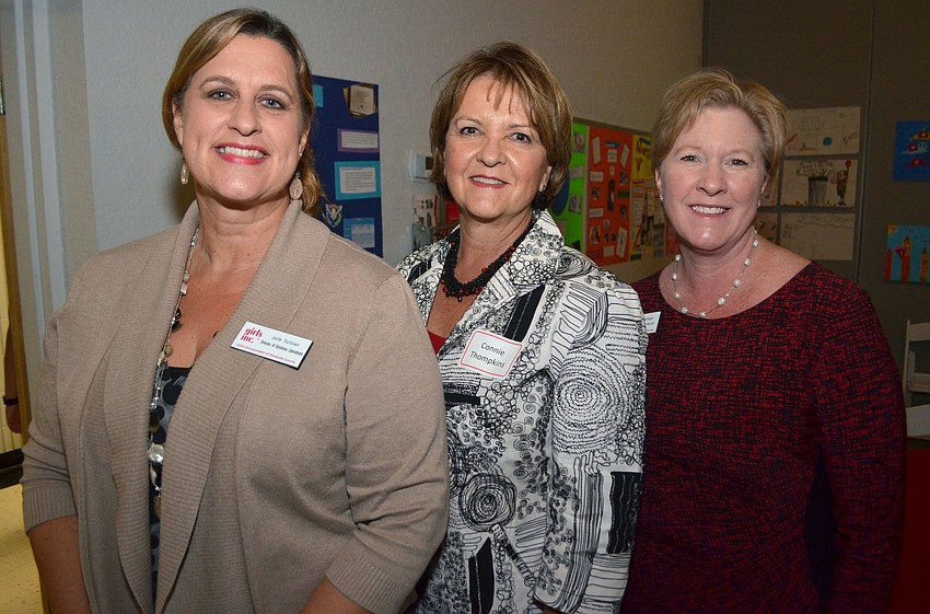 Julie Sullivan, Connie Thompkins and Girls Inc. of Sarasota County Executive Director Angie Stringer