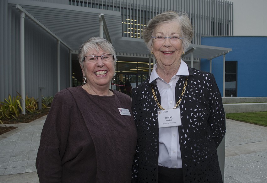 Executive Assistant to the President Cathy Gagliardi and member of the Board of Trustees Isabel Norton
