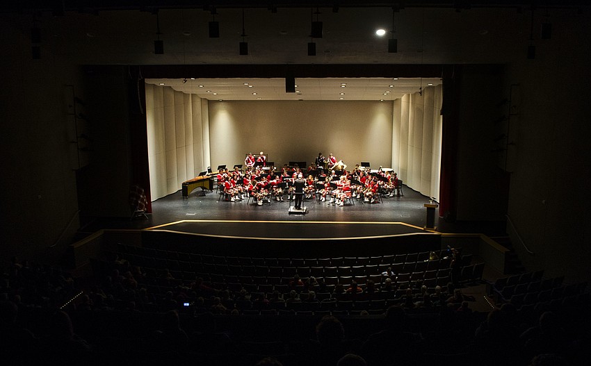 The band shell was installed in Riverview'       s auditorium to enhance the sound of band performances.