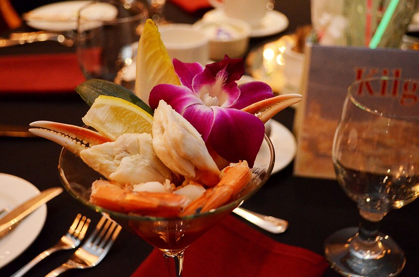 Guests enjoyed seafood cocktails as part of their dinner.