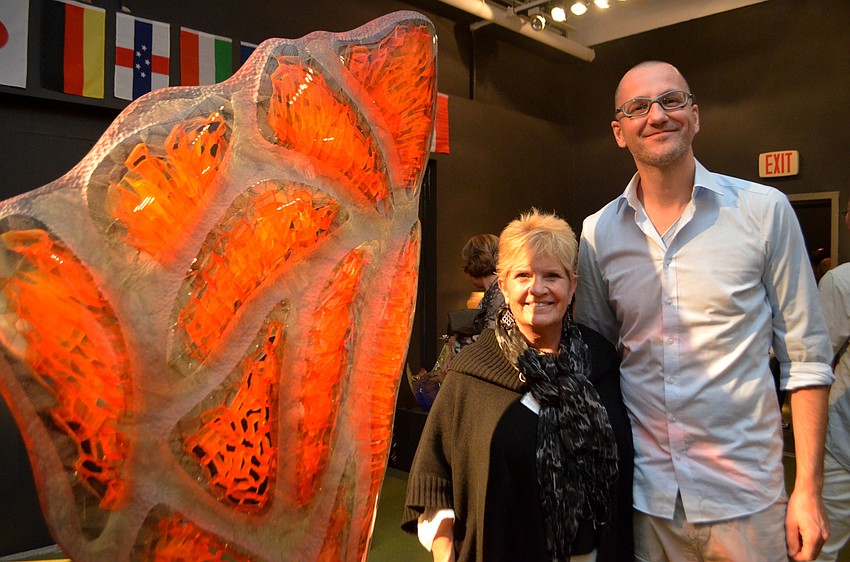 Director of the Longboat Key Center for the Arts Jane Buckman and artist Michael Behrens