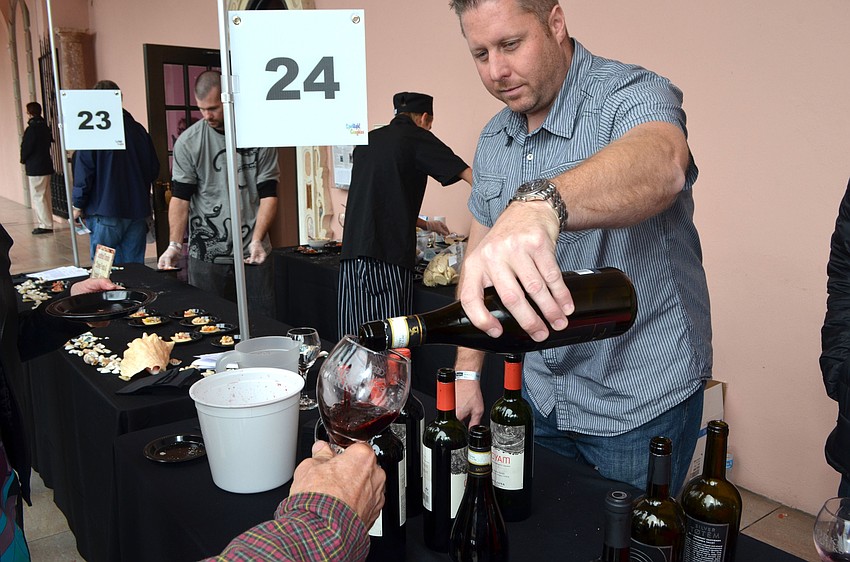 Zach Raymond of Banfi Wines pours a Sartori di Verona.