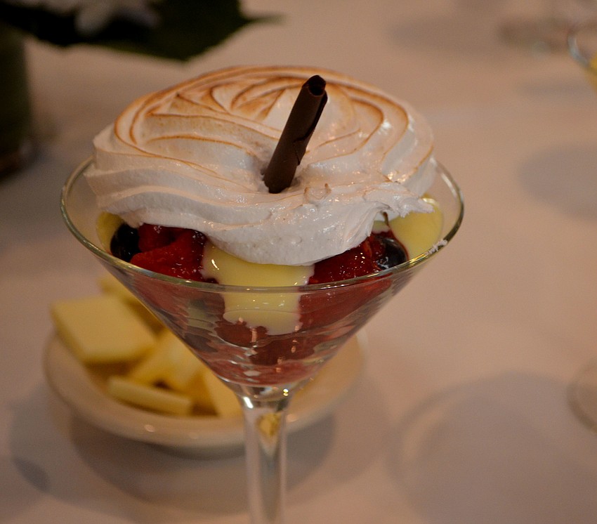 Guests enjoyed fruit cocktails as part of their meal at  Beth Israel Women’s annual fashion show on Jan. 30.