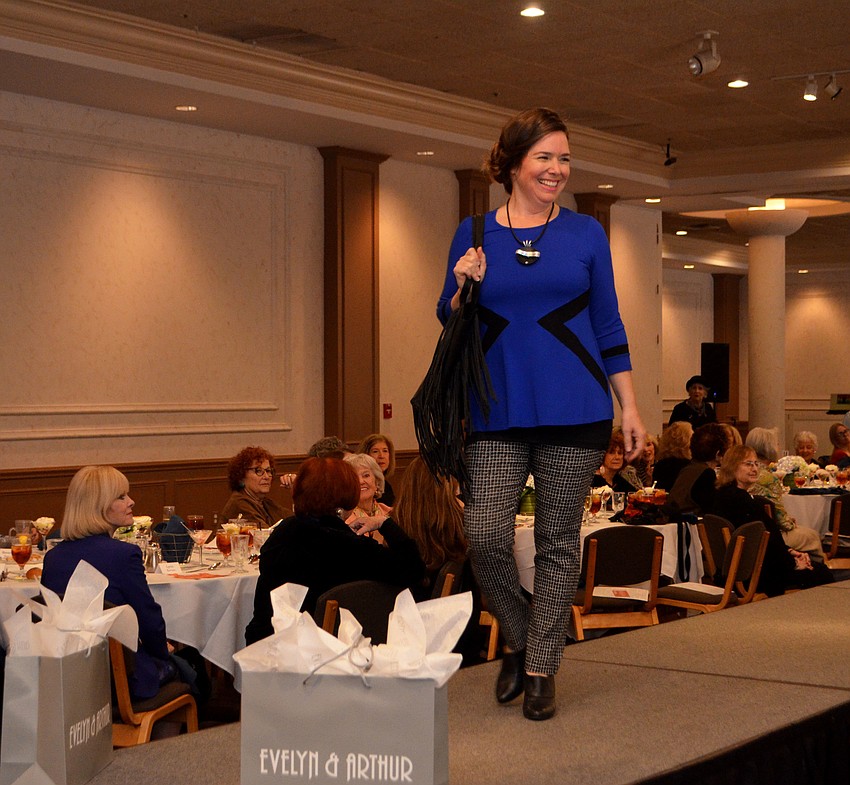 Lisa Mirman works the runway during Beth Israel Women’s fashion show.