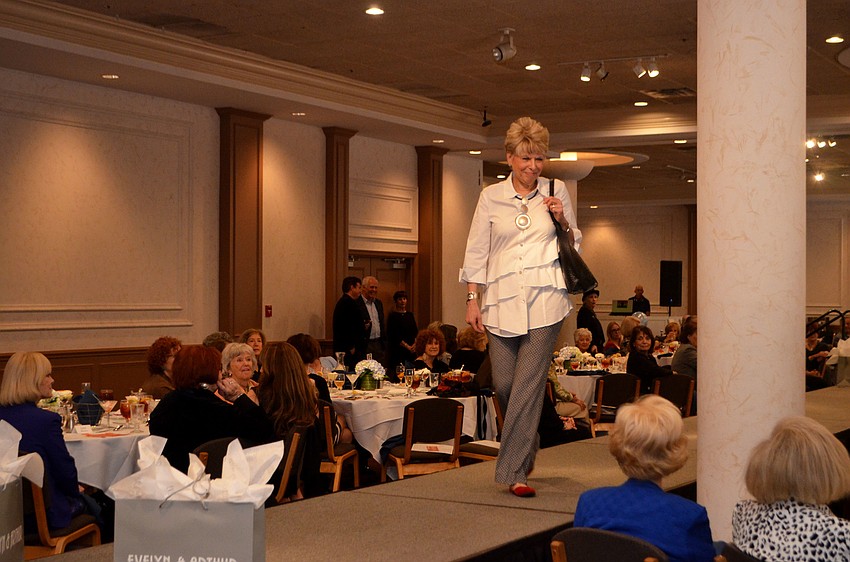 Nancy Cohen works the runway during Beth Israel Women’s fashion show.