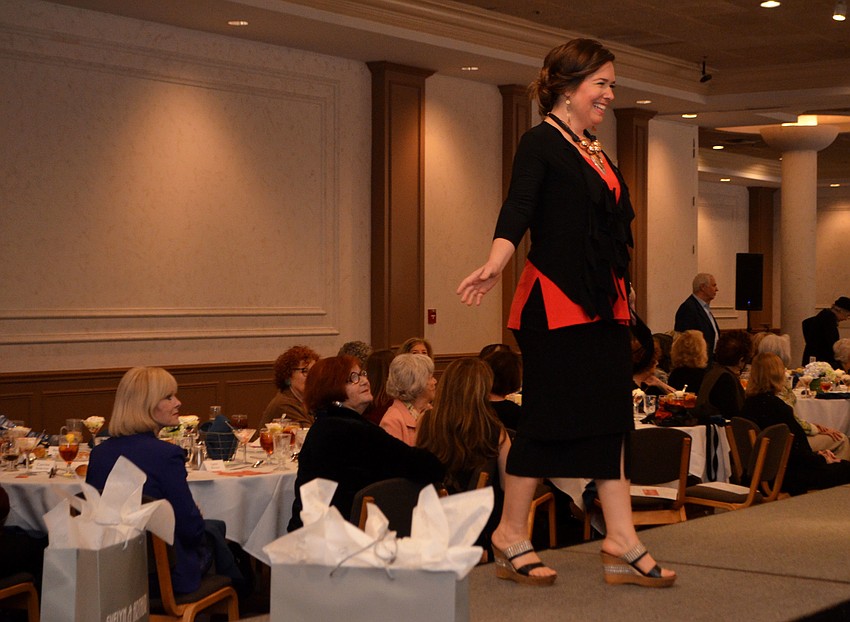 Lisa Mirman is all smiles as she walks the runway during Beth Israel Women’s fashion show.