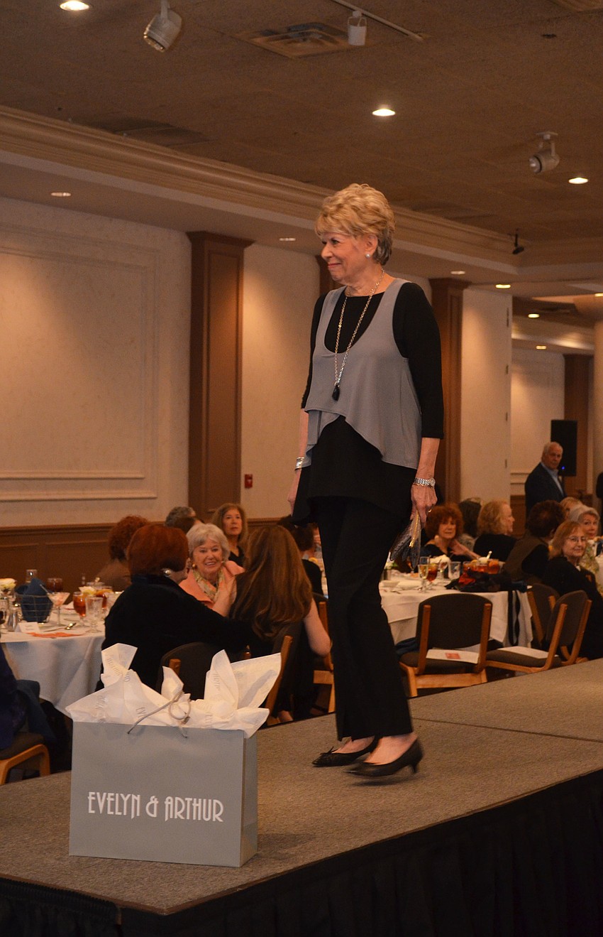 Nancy Cohen works the runway during Beth Israel Women’s fashion show.
