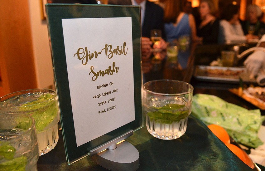 The signature cocktail of the evening, the Gin-Basil Smash, was created by Asolo Special Events Manager Laura Stuart Wood.