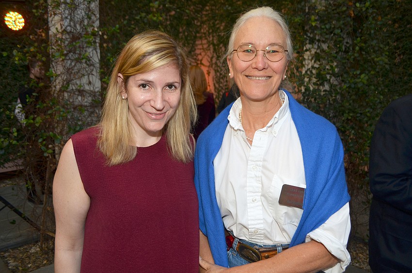 Exhibit curator Virginia Brilliant and Heidi Taylor