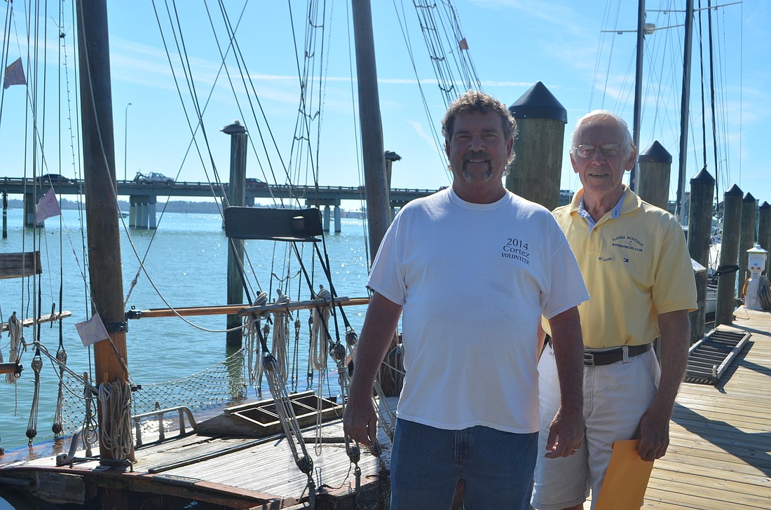 Rick Stewart and Herman Kruegle have spent the past two years trying to fund the restoration of the San Francesco, which is in the water at the Seafood Shack in Cortez.