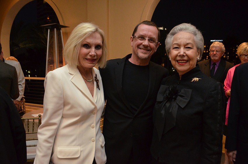 Sarasota Ballet Board Chairwoman Hillary Steele, Sarasota Ballet Director Iain Webb and Sarasota Ballet Board Chairwoman Emerita Sydney Goldstein