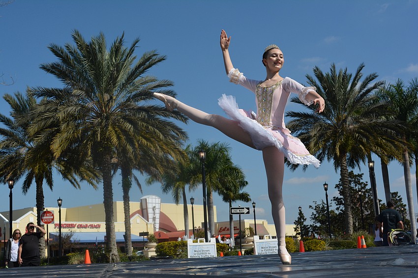 Sarah Shaw, 15, represents Onyx Studio with a beautiful performance on Lakewood Main Street.