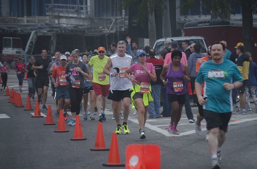 Runners participate in the Sarasota Half Marathon