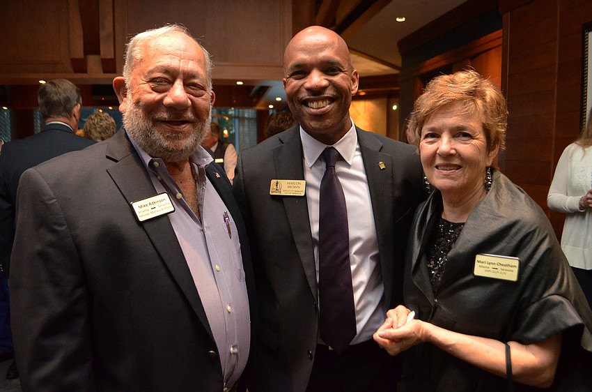 Mike Adkinson, Sarasota Deputy City Manager Marlon Brown and Mari Lynn Cheatham
