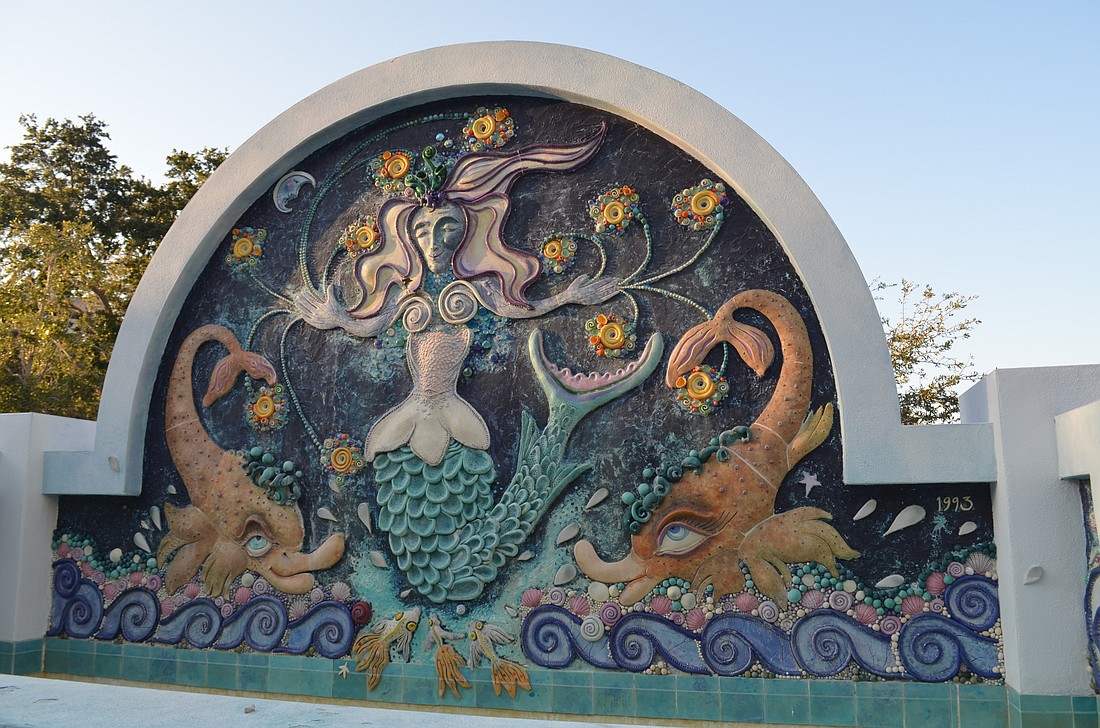 Consultant David Conner said the city could preserve the mermaid artwork at the center of the Pineapple Park fountain while reconfiguring the larger structure to better match the surrounding environment.