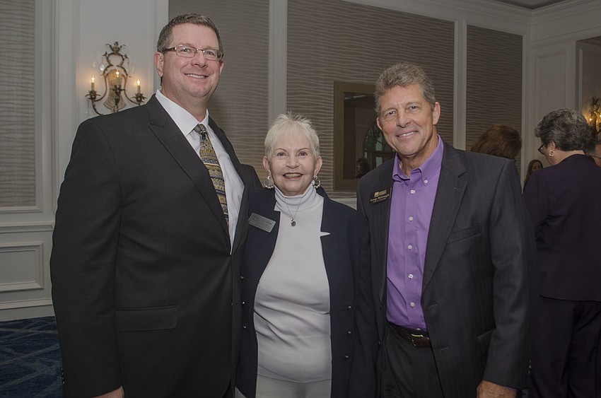 David Jones, Sarasota School Board Chairwoman Caroline Zucker and The Greater Sarasota Chamber of Commerce Chairman of the Board George McGonagill.