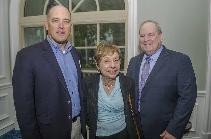 Greater Sarasota Chamber of Commerce board member Kelly Caldwell, Janet Romano, Tyrone Shinn