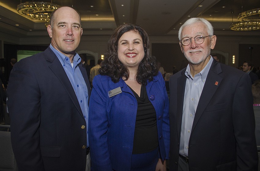 Greater Sarasota Chamber of Commerce board member Kelly Caldwell, Christine Robinson and Joe Hembree