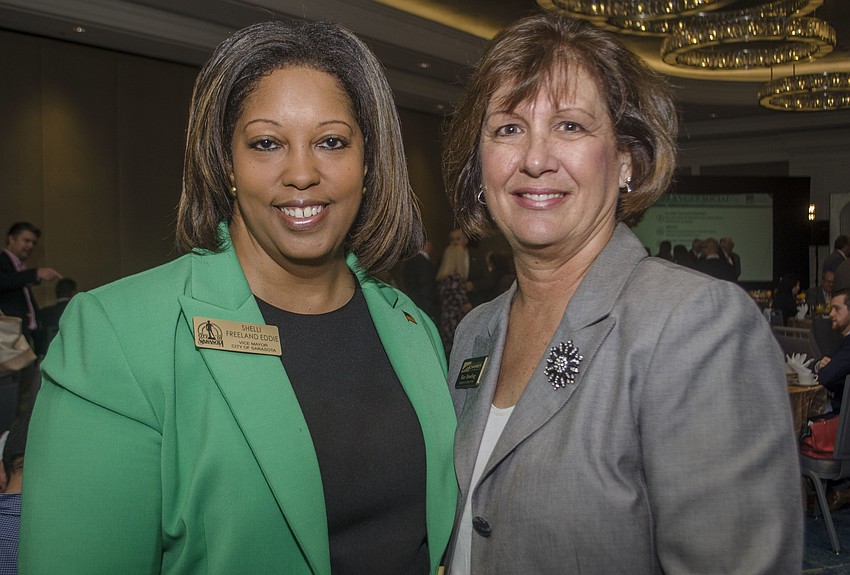 Sarasota Vice Mayor Shelli Freeland Eddie and Greater Sarasota Chamber of Commerce board member Rae Dowling