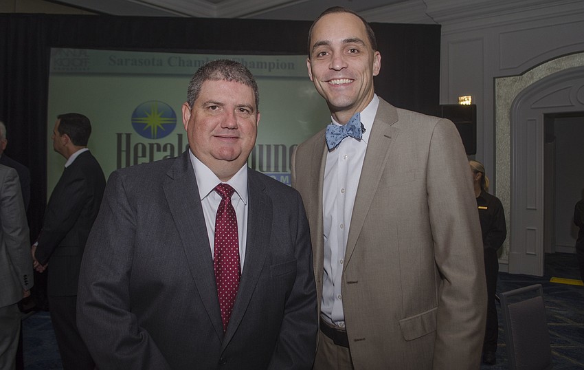 Incoming Sarasota School District Superintendent Todd Bowden and President and CEO of the Greater Sarasota Chamber of Commerce Kevin Cooper