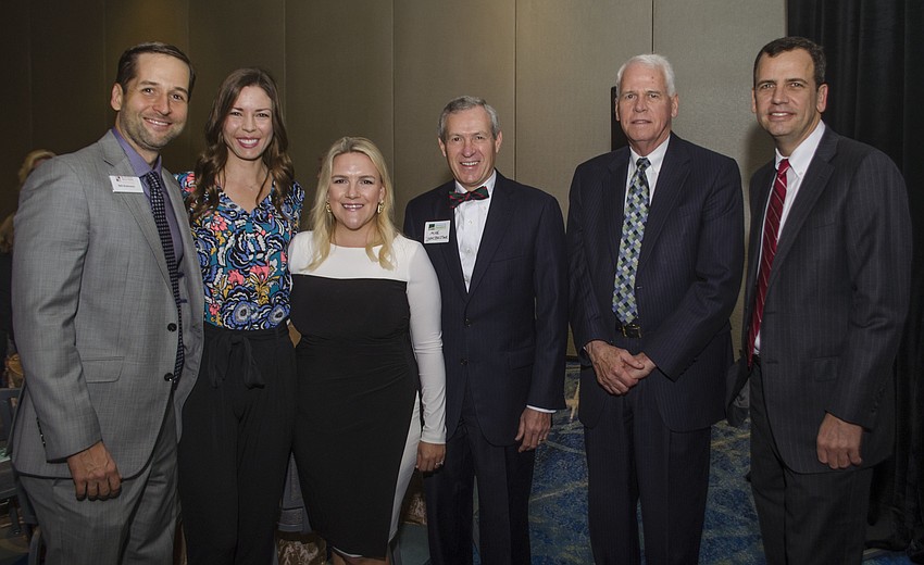 Will Robinson, Kelly Dowd, Erin Christy, Mike Hartenstine, Dan Bailey and Greater Sarasota Chamber of Commerce Chairman-elect of the Board of Directors Charlie Bailey