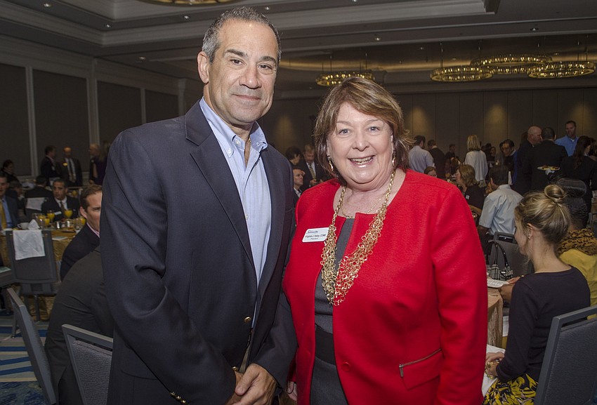 Greater Sarasota Chamber of Commerce board member Jeff Mayers and Greater Sarasota Chamber of Commerce board member Virginia Haley