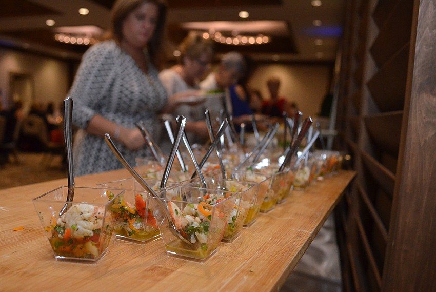 Grilled shrimp escabeche was one of several bon viveur bites provided by Modern Events.