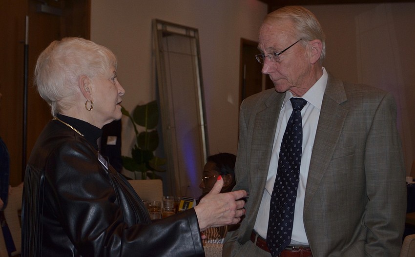 Sarasota County School Board Chairwoman Caroline Zucker and Jack Minge