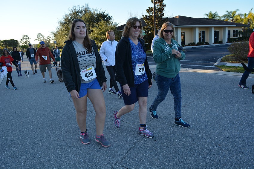 Kelsey and Diane Weinkauf, of Bradenton, joined Nancy Styrk, of Parrish, for the walk.