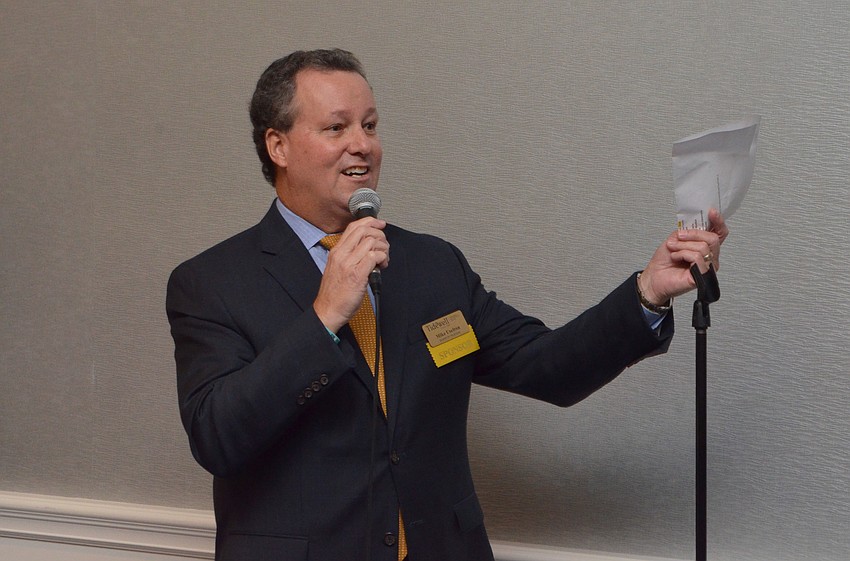 Tidewell Hospice Board Chair Mike Uselton welcomes VIPs.