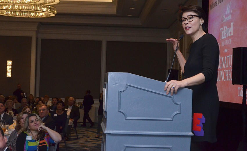 Ann Curry speaks in the ballroom of The Ritz-Carlton, Sarasota on Feb. 10.