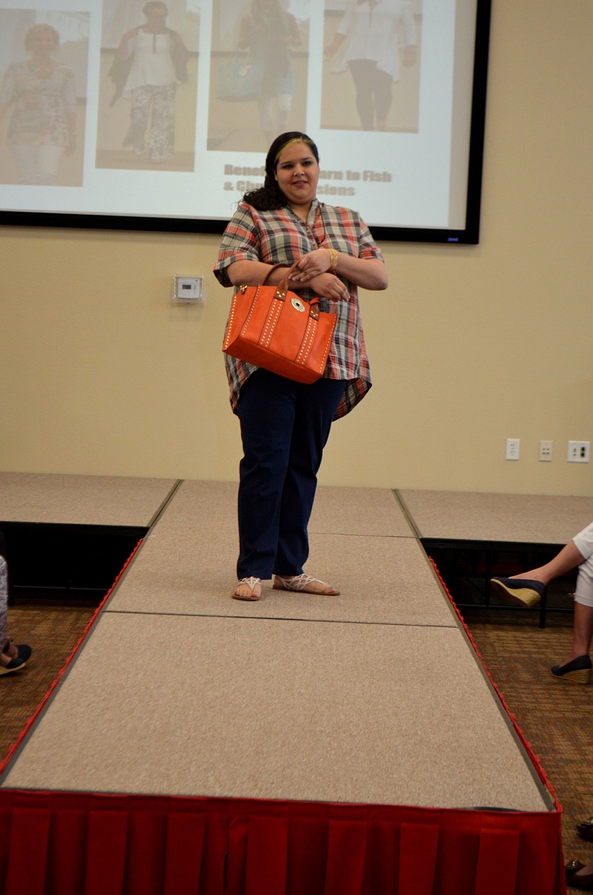 Lindsey models clothes from Natural Discoveries.