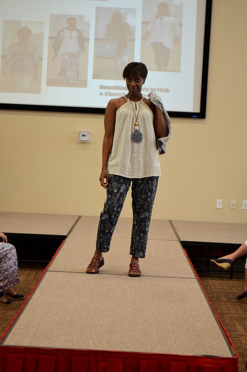 Michelle McCormack works the runway during Christ Church’s 6th annual fashion show.