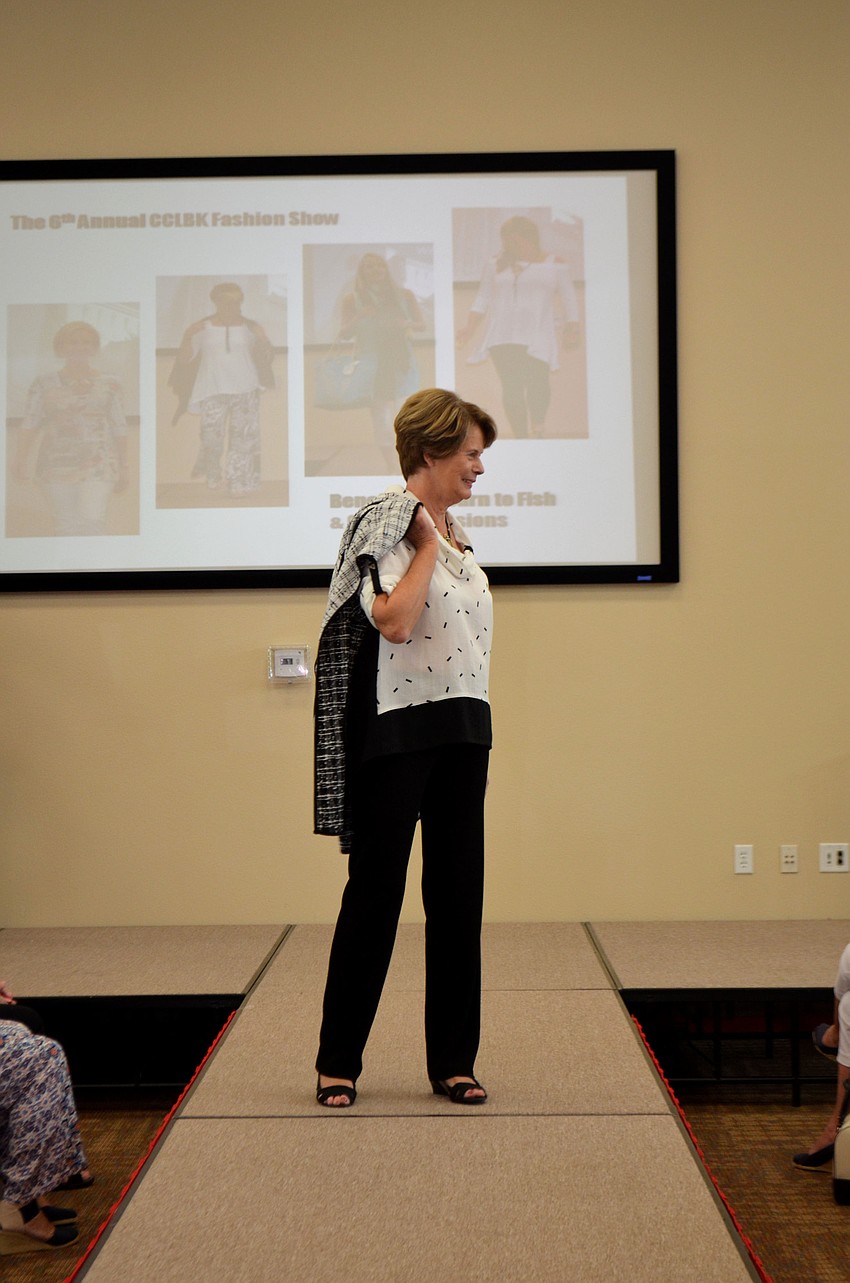 Joan Pritchard models a reversible jacket from Natural Discoveries.