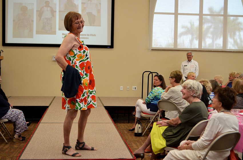 Kim is all smiles as she models a colorful dress from Natural Discoveries.