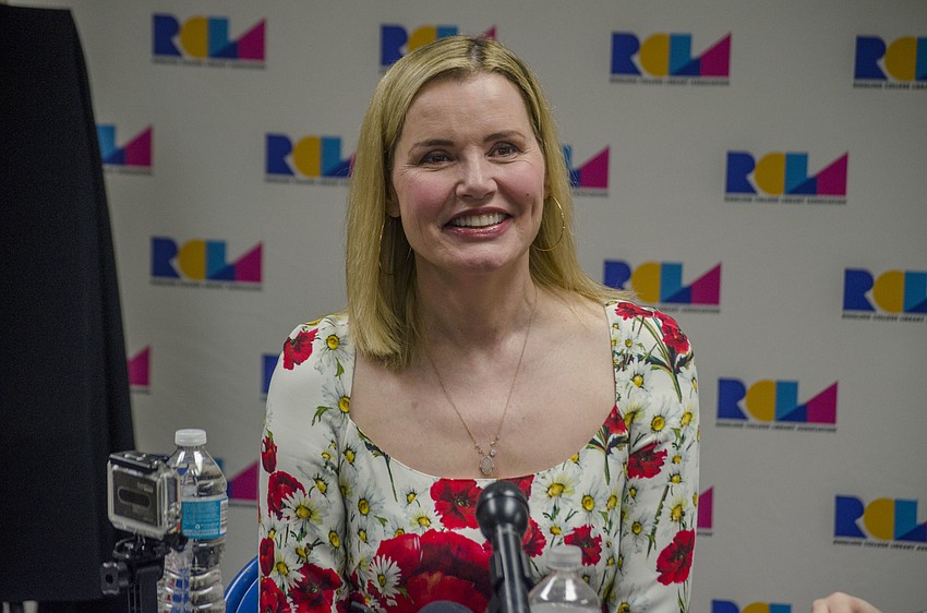 Geena Davis spoke at the Van Wezel Performing Arts Hall as part of Ringling College Library Association Town Hall Lecture Series.