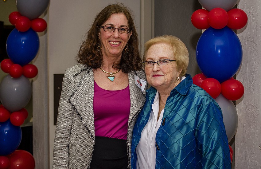 Temple Beth Sholom Sisterhood President Randi Brodsky and event Chairwoman Hannah Puckhaber