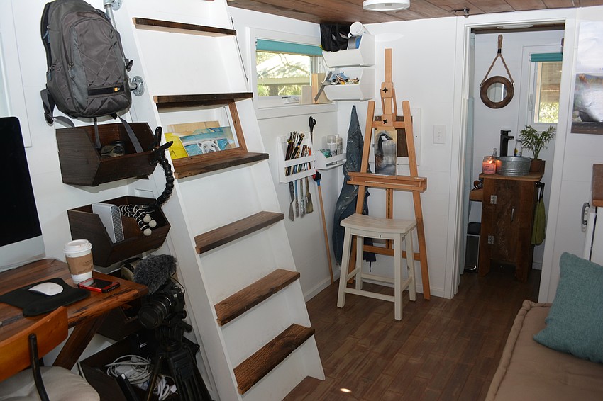 Stephanie Arne and Tim Davison make the most of every foot of their 203-square-foot home.