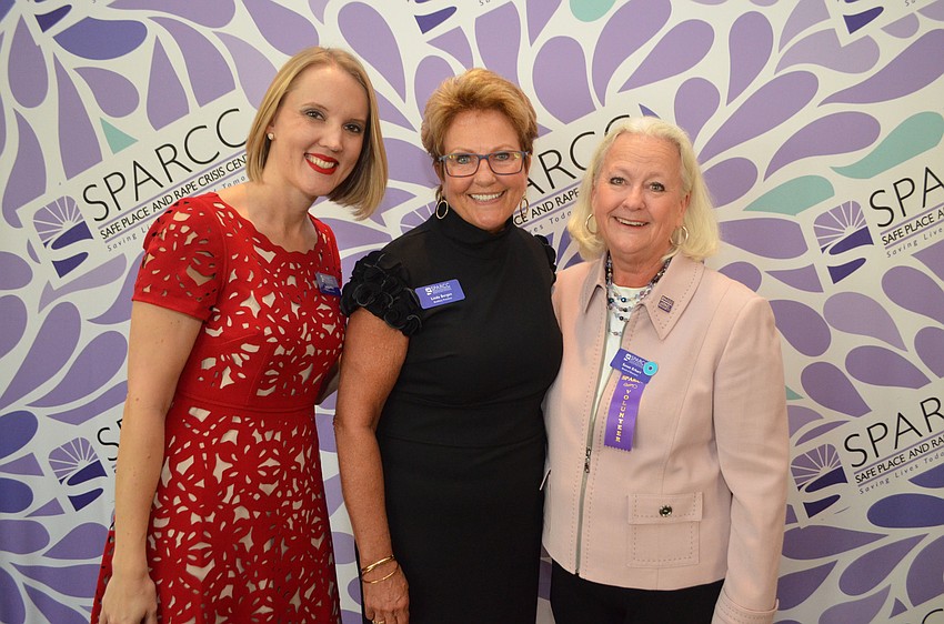SPARCC President and CEO Jessica Hays, SPARCC Auxiliary President Linda Bergen and SPARCC Board Chair Susan Erhart