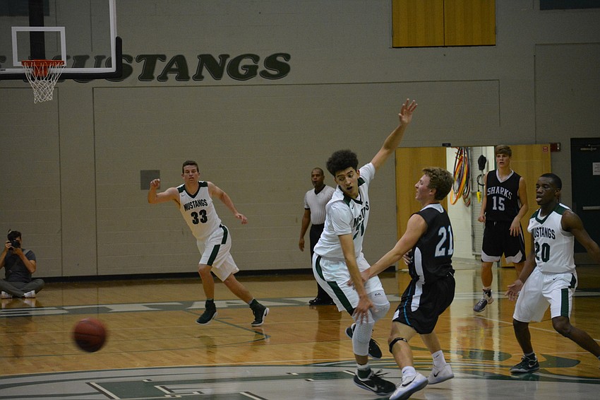 Evan Spiller'    s defense causes Gulf Coast to lose control of the ball.