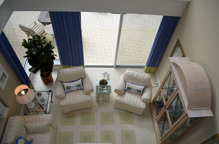 The loft overlooks the living room.