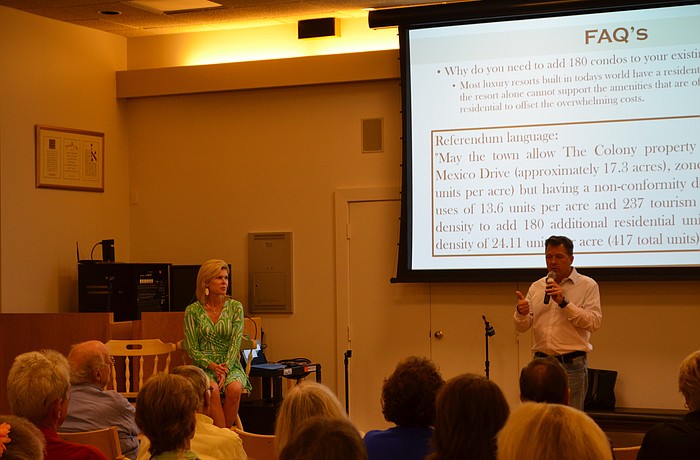 (John McGuire) Chuck Whittall, with Unicorp,  fields questions from Key residents.