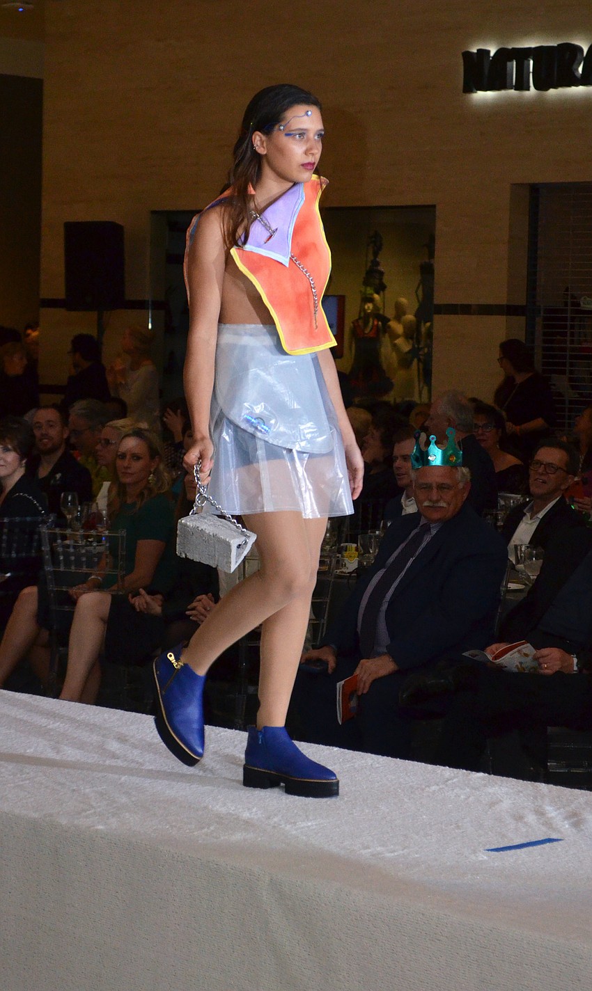 Sophia Schultz models Sarah Viviana Valdez’s “Cipher.”