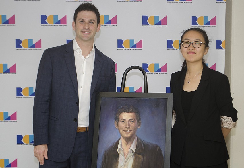 Jared Cohen and student artist JingJing Cao