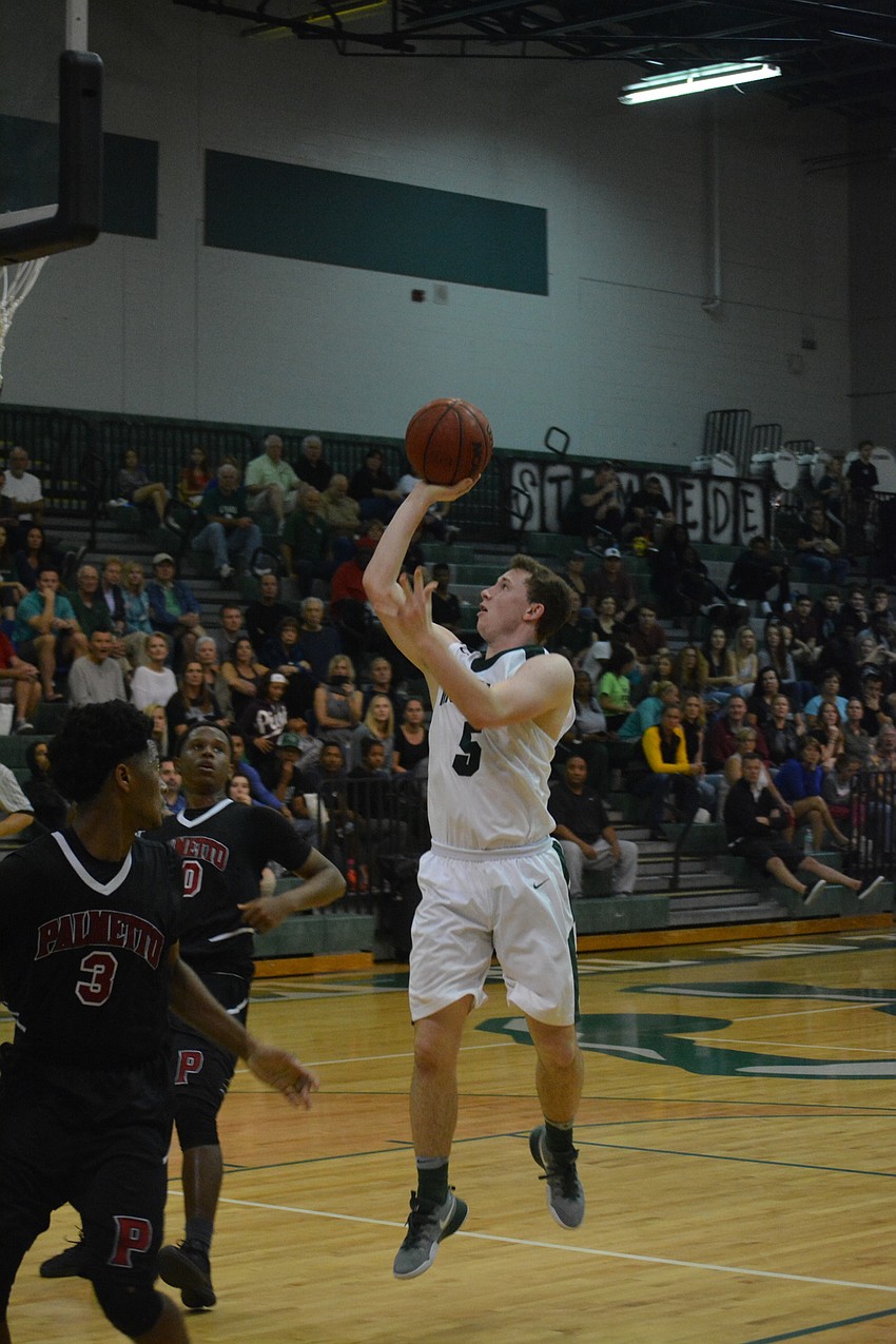 Sam Hester throws up a one-handed shot.