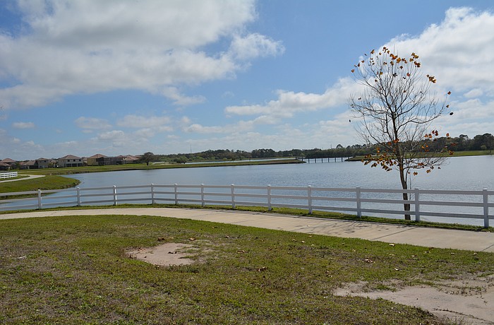 Patton Park will encompass Kent Lake, seen here. A patch of land near the entrance to Bridgewater will be the main park area with a pavilion and other amenities.