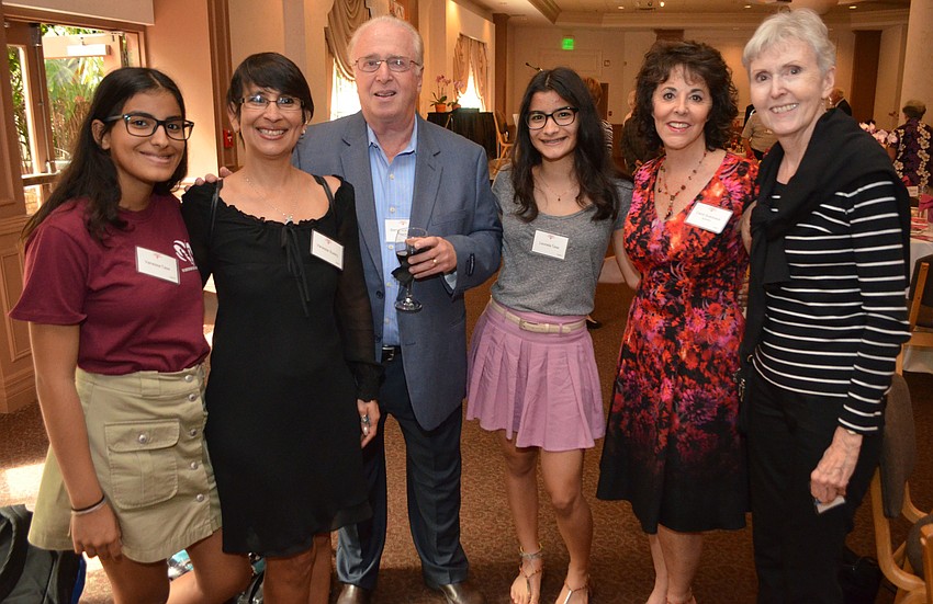 Vanessa Tase, speaker and LCS student Vanessa Sueiro, Barry Sukoneck, Leonela Tase, Carol Sukoneck and Janet Andres