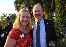 Education Foundation of Sarasota County President Jennifer Vigne with Board Chairman Tom Koski