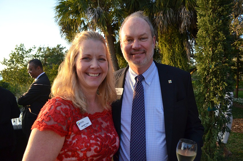 Education Foundation of Sarasota County President Jennifer Vigne with Board Chairman Tom Koski